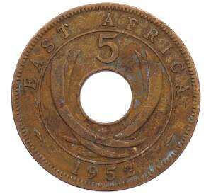 5 центов 1952 года Британская Восточная Африка — Фото №1