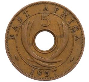 5 центов 1957 года KN Британская Восточная Африка — Фото №1