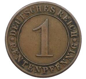 1 рентенпфенниг 1923 года Е Германия — Фото №2