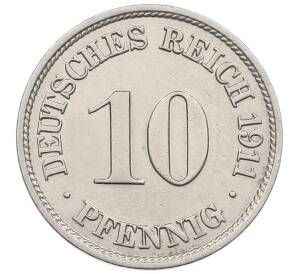 10 пфеннигов 1911 года J Германия — Фото №1