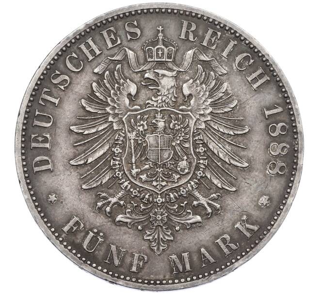 Монета 5 марок 1888 года А Германия (Пруссия — Фридрих III) (Артикул: K12-61591) — Фото №2