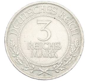 3 рейхсмарки 1926 года А Германия «700 лет статусу свободного города Любека» — Фото №2