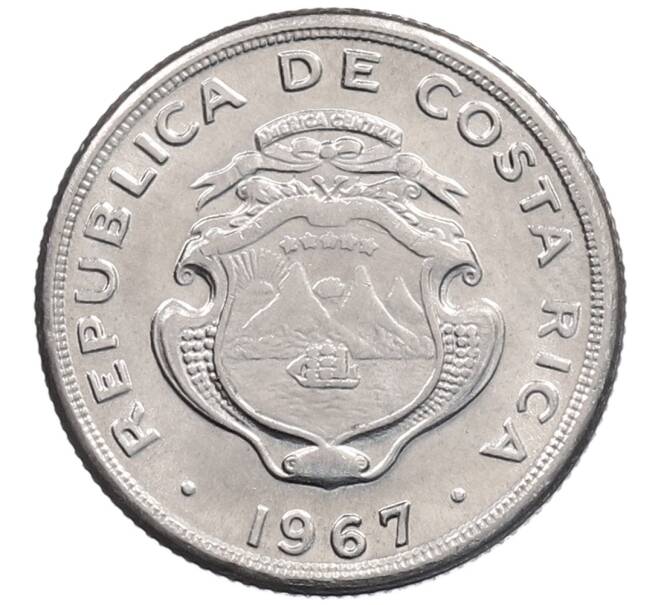 Монета 10 сентимо 1967 года Коста-Рика (Артикул: K12-62392) — Фото №2