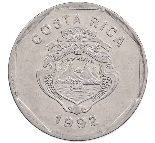 Монета 10 колонов 1992 года Коста-Рика (Артикул: K12-62451) — Фото №2