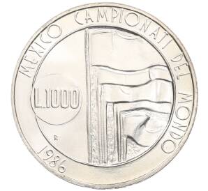 1000 лир 1986 года Сан-Марино «Чемпионат мира по футболу 1986» — Фото №1