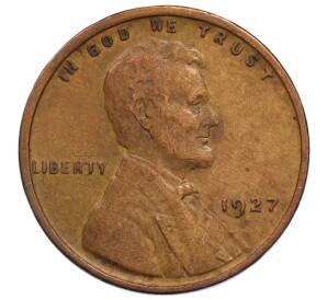 1 цент 1927 года США — Фото №1