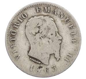 1 лира 1863 года T Италия — Фото №1