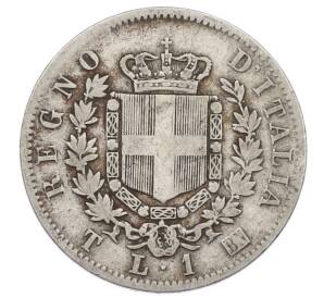 1 лира 1863 года T Италия — Фото №2