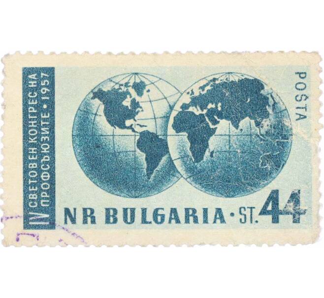 Почтовая марка 44 стотинки 1957 года Болгария «Земной шар» (Артикул: K12-62751) — Фото №1