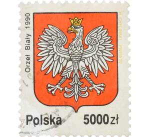 Почтовая марка 5000 злотых 1992 года Польша «Влаги Польши — Орел 1919 года» — Фото №1