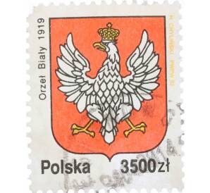 Почтовая марка 5000 злотых 1992 года Польша «Влаги Польши — Орел 1919 года»