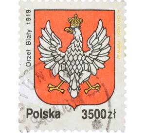 Почтовая марка 5000 злотых 1992 года Польша «Влаги Польши — Орел 1919 года»