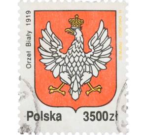 Почтовая марка 5000 злотых 1992 года Польша «Влаги Польши — Орел 1919 года»