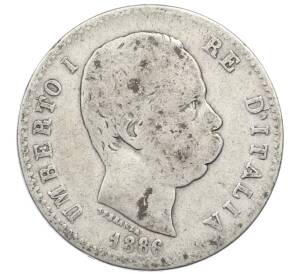 1 лира 1886 года R Италия — Фото №1