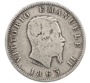 1 лира 1863 года M Италия — Фото №1