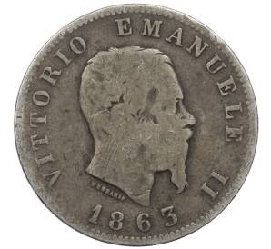 1 лира 1863 года M Италия — Фото №1