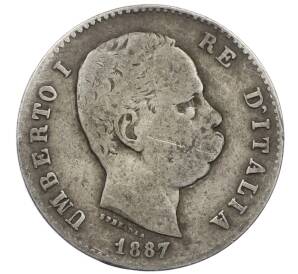 1 лира 1887 года M Италия — Фото №1