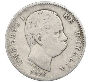 1 лира 1886 года R Италия — Фото №1