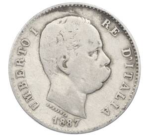 1 лира 1887 года M Италия — Фото №1