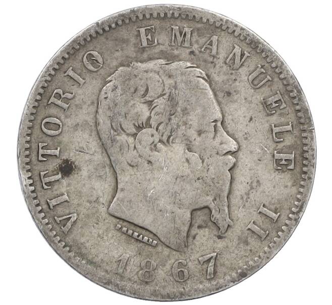 Монета 1 лира 1867 года M Италия (Артикул: M2-87746) — Фото №1