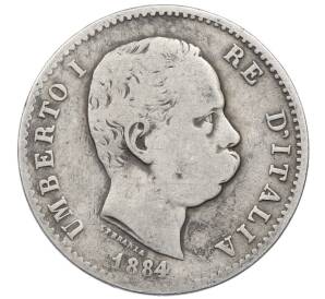 1 лира 1884 года R Италия — Фото №1