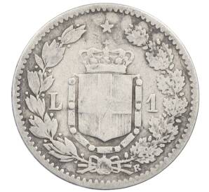 1 лира 1884 года R Италия — Фото №2