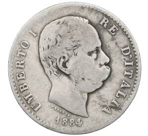 1 лира 1884 года R Италия — Фото №1