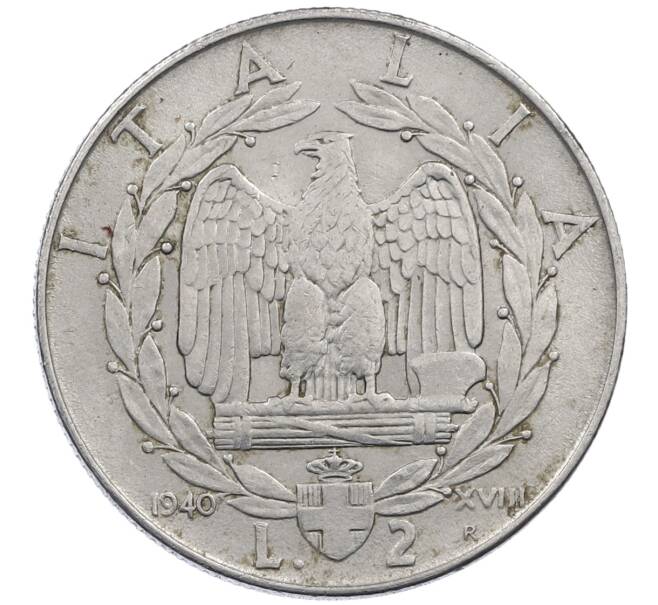 Монета 2 лиры 1940 года Италия (Артикул: M2-87779) — Фото №1
