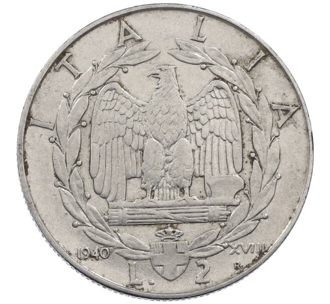 Монета 2 лиры 1940 года Италия (Артикул: M2-87782) — Фото №1