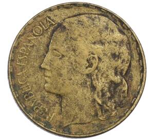 1 песета 1937 года Испания — Фото №2