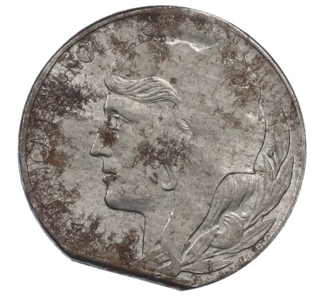 Монета 5 сентимо 1937 года Испания (Брак — край листа) (Артикул: M2-88081) — Фото №2