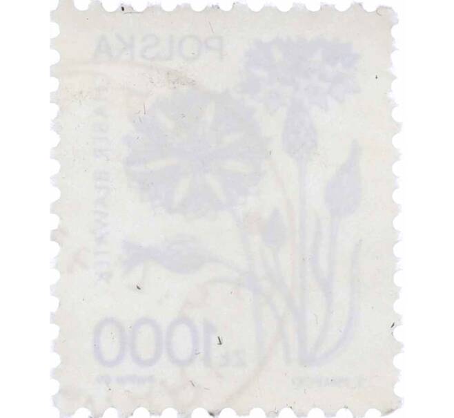 Почтовая марка 1000 злотых 1989 года Польша «Василек голубой» (Артикул: K12-63379) — Фото №2