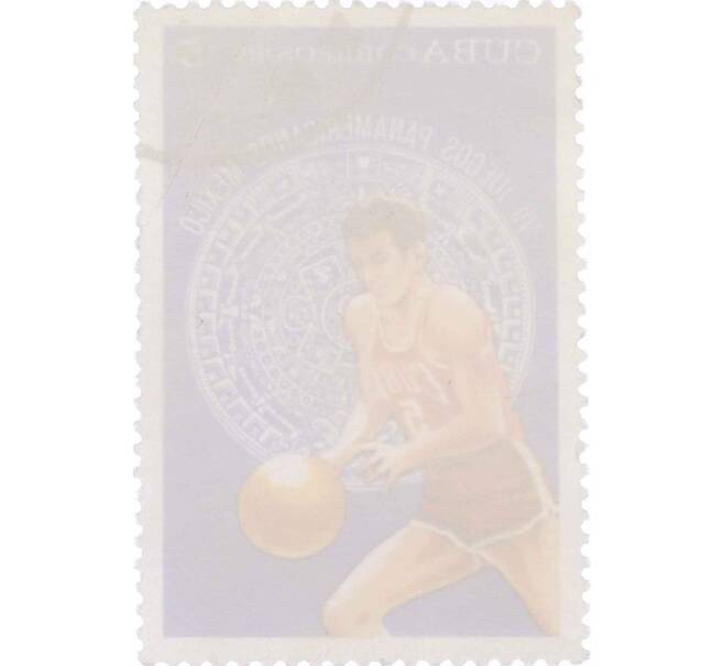 Почтовая марка 5 сентаво 1975 года Куба «Американские игры в Мексике — Баскетбол» (Артикул: K12-63383) — Фото №2