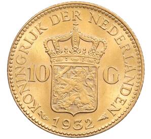 10 гульденов 1932 года Нидерланды — Фото №1