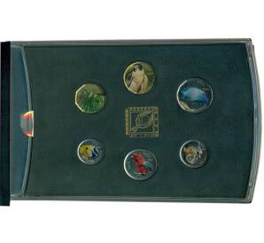 Набор из 6 монет 2012 года Фиджи «Флора и фауна» (Цветное покрытие) — Фото №1