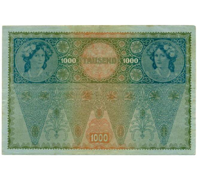 Банкнота 1000 крон 1919 года Австрия (Надпечатка на 1000 крон 1902 года) (Артикул: B2-13515) — Фото №2
