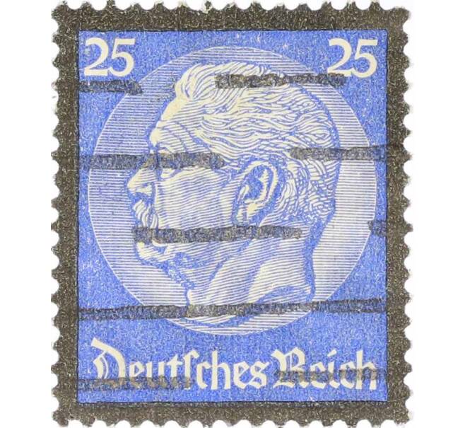 Почтовая марка 25 рейхспфеннигов 1934 года Германия «Смерь Пауля фон Гинденбурга» (Артикул: P2-0031) — Фото №1