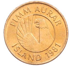 5 эйре 1981 года Исландия — Фото №2
