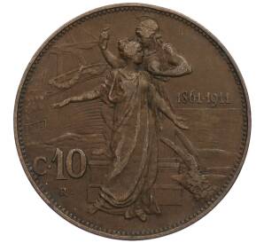 10 чентезимо 1911 года Италия «50 лет Королевству» — Фото №1