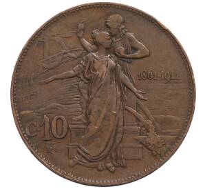 10 чентезимо 1911 года Италия «50 лет Королевству» — Фото №1