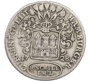 8 шиллингов 1728 года Гамбург — Фото №1