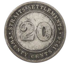 20 центов 1926 года Стрейтс Сетлментс