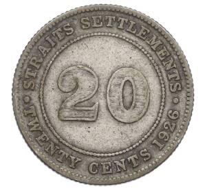 20 центов 1926 года Стрейтс Сетлментс — Фото №1