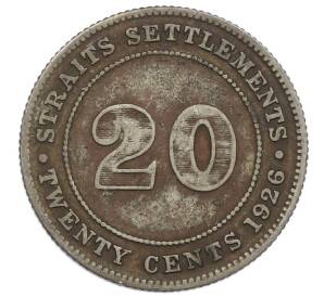 20 центов 1926 года Стрейтс Сетлментс — Фото №1