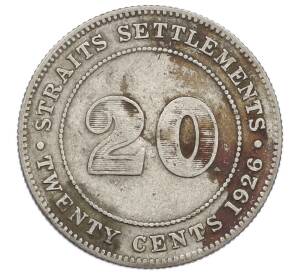 20 центов 1926 года Стрейтс Сетлментс — Фото №1