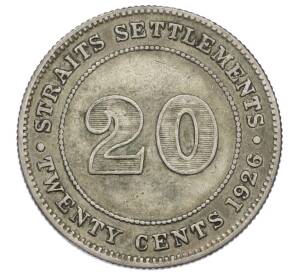 20 центов 1926 года Стрейтс Сетлментс — Фото №1