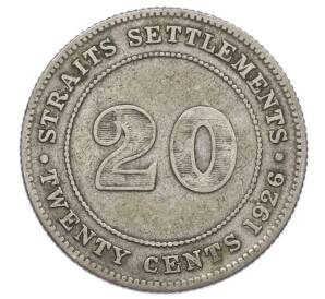 20 центов 1926 года Стрейтс Сетлментс — Фото №1