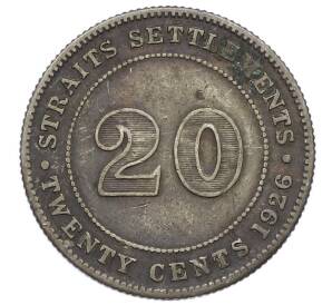 20 центов 1926 года Стрейтс Сетлментс — Фото №1