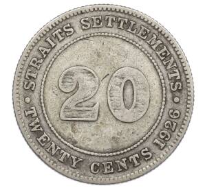 20 центов 1926 года Стрейтс Сетлментс — Фото №1