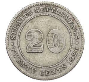 20 центов 1926 года Стрейтс Сетлментс — Фото №1